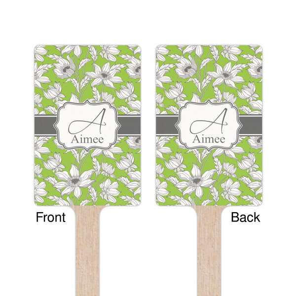 Wild Daisies Wooden 6.25" Stir Stick - Rectangular - Double Sided - Front & Back