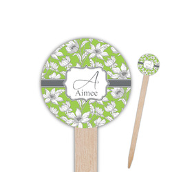 Wild Daisies Round Wooden Food Picks (Personalized)