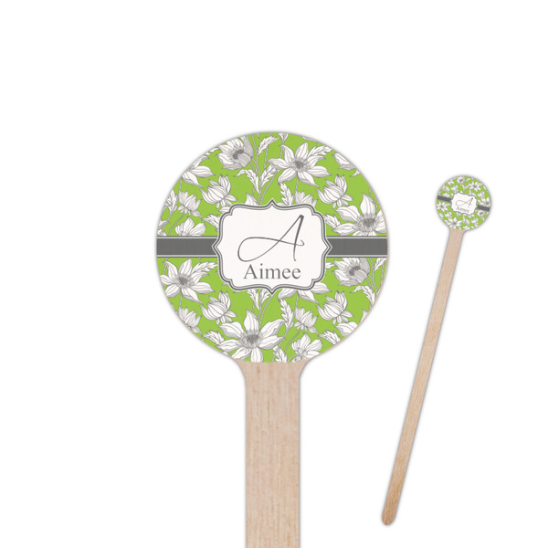 Custom Wild Daisies Round Wooden Stir Sticks (Personalized)
