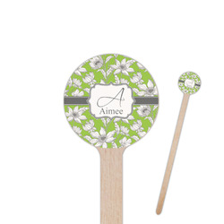 Wild Daisies 7.5" Round Wooden Stir Sticks - Double Sided (Personalized)