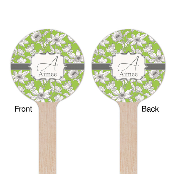 Wild Daisies Wooden 7.5" Stir Stick - Round - Double Sided - Front & Back