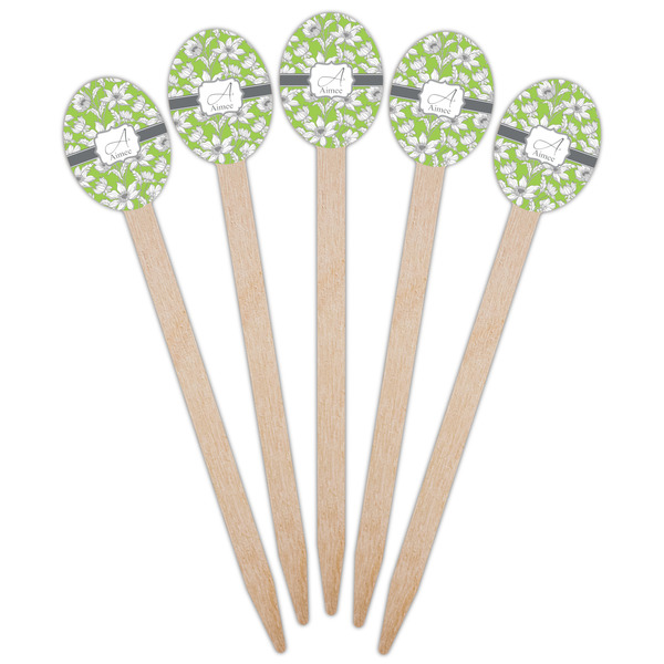 Wild Daisies Wooden Food Pick - Oval - Fan View