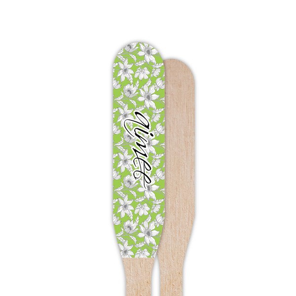 Wild Daisies Wooden Food Pick - Paddle - Single Sided - Front & Back
