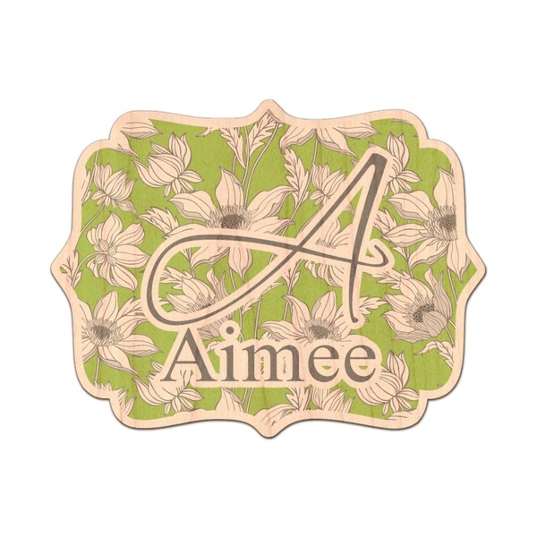 Custom Wild Daisies Genuine Maple or Cherry Wood Sticker (Personalized)