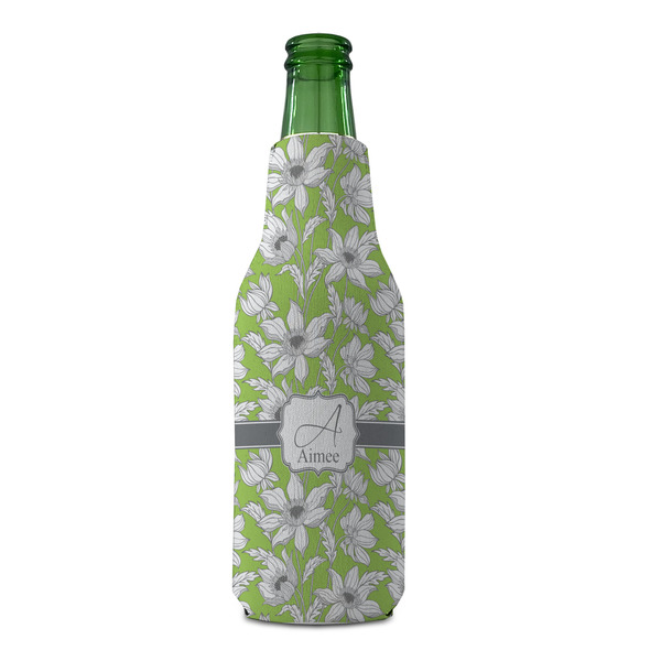 Wild Daisies Zipper Bottle Cooler - FRONT (bottle)
