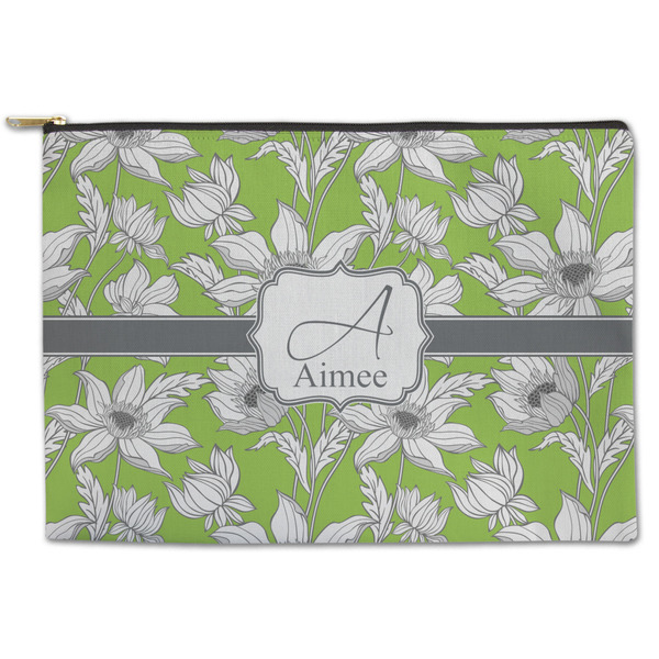 Custom Wild Daisies Zipper Pouch - Large - 12.5"x8.5" (Personalized)
