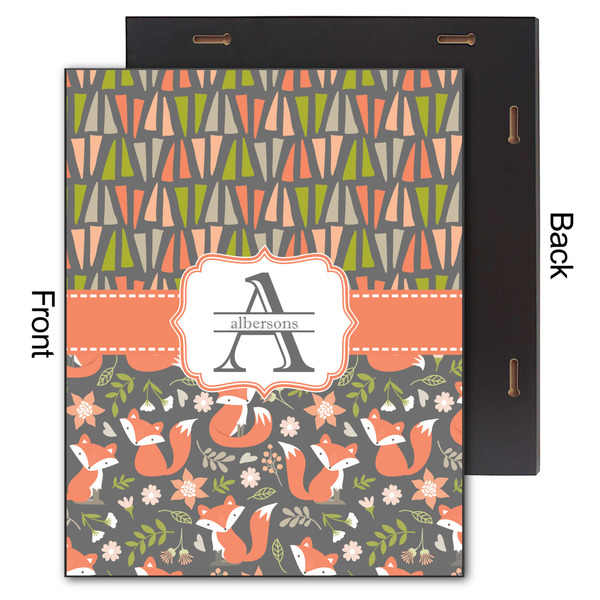 Fox Trail Floral 11x14 Wood Print - Front & Back View