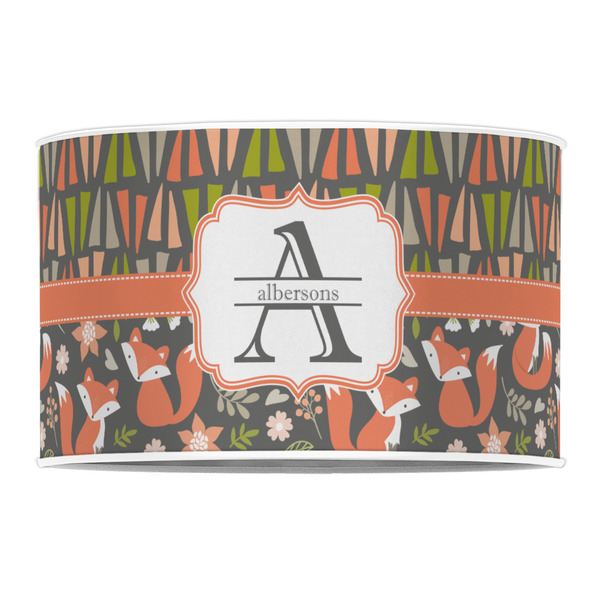 Fox Trail Floral 12" Drum Lampshade - FRONT (Poly Film)