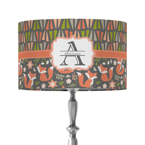 Fox Trail Floral 12" Drum Lampshade - ON STAND (Fabric)