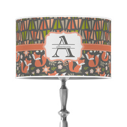 Fox Trail Floral 12" Drum Lamp Shade - Poly-film (Personalized)