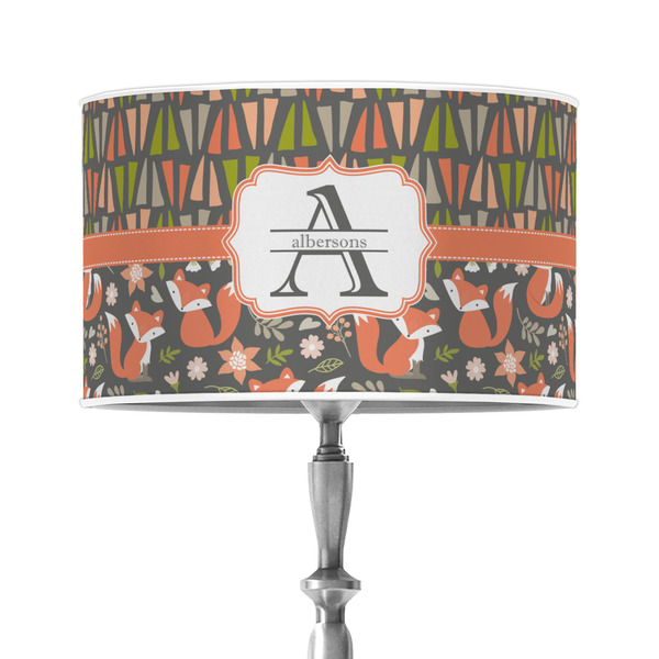 Custom Fox Trail Floral 12" Drum Lamp Shade - Poly-film (Personalized)