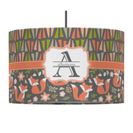 Fox Trail Floral 12" Drum Pendant Lamp - Fabric (Personalized)