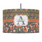 Fox Trail Floral 12" Drum Pendant Lamp - Fabric (Personalized)