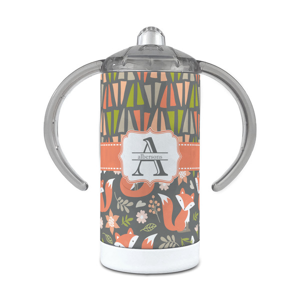 Custom Fox Trail Floral 12 oz Stainless Steel Sippy Cup (Personalized)