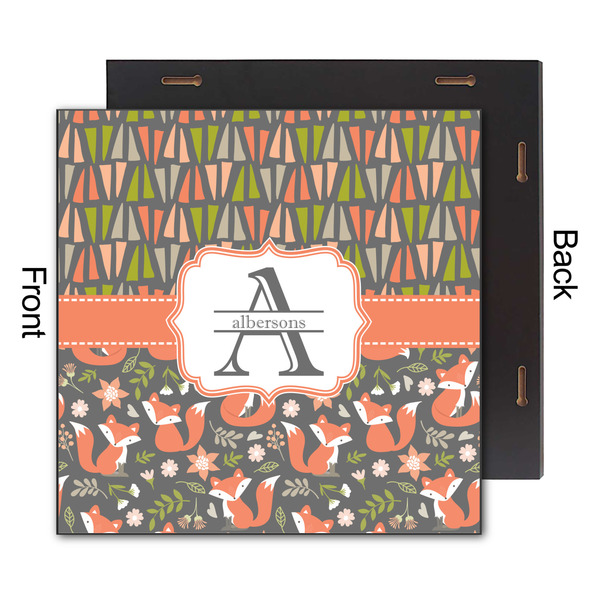 Fox Trail Floral 12x12 Wood Print - Front & Back View