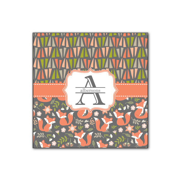 Custom Fox Trail Floral Wood Print - 12x12 (Personalized)