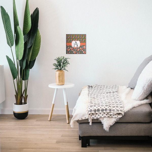 Fox Trail Floral 12x12 Wood Print - In Context