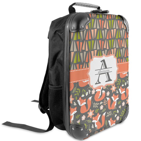 Custom Fox Trail Floral Kids Hard Shell Backpack (Personalized)