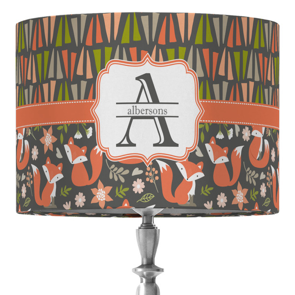 Custom Fox Trail Floral 16" Drum Lamp Shade - Fabric (Personalized)