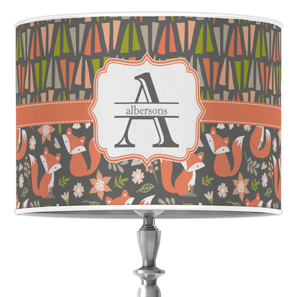 Custom Fox Trail Floral 16" Drum Lamp Shade - Poly-film (Personalized)