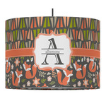 Fox Trail Floral 16" Drum Pendant Lamp - Fabric (Personalized)
