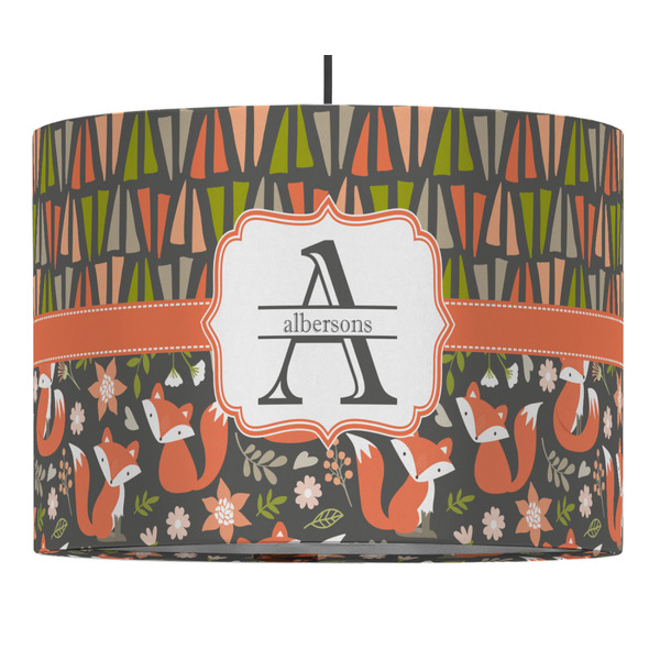 Custom Fox Trail Floral Drum Pendant Lamp (Personalized)