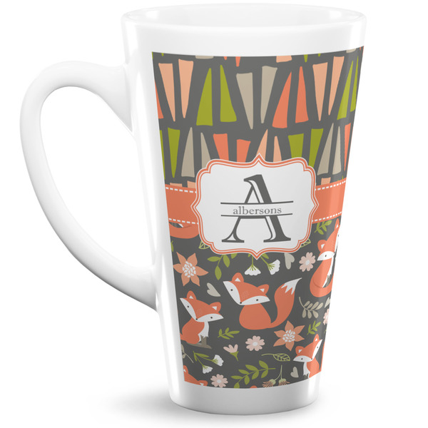 Custom Fox Trail Floral Latte Mug (Personalized)