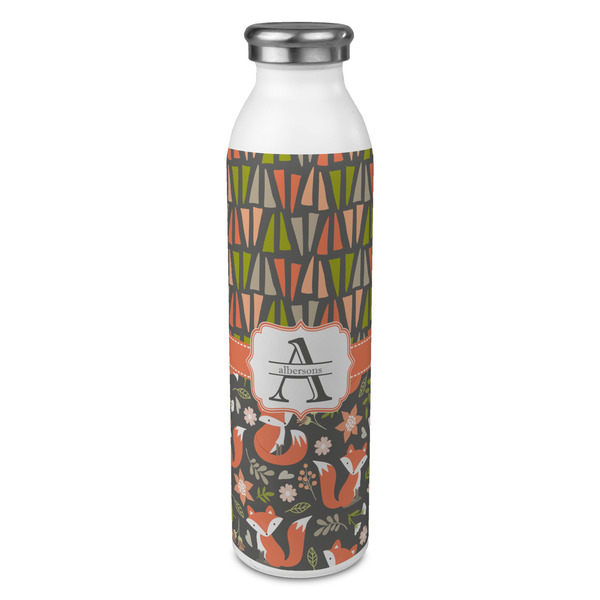 Custom Fox Trail Floral 20oz Stainless Steel Water Bottle - Full Print (Personalized)