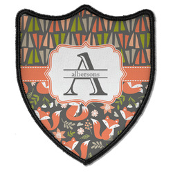 Fox Trail Floral Iron On Shield Patch B w/ Name and Initial