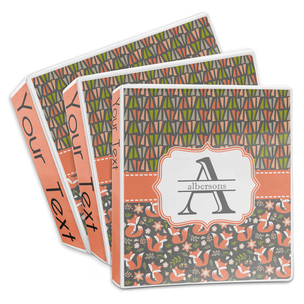 Custom Fox Trail Floral 3-Ring Binder (Personalized)