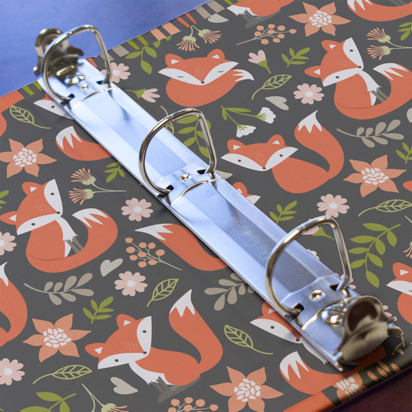 Fox Trail Floral 3 Ring Binders - Full Wrap - 1" - DETAIL
