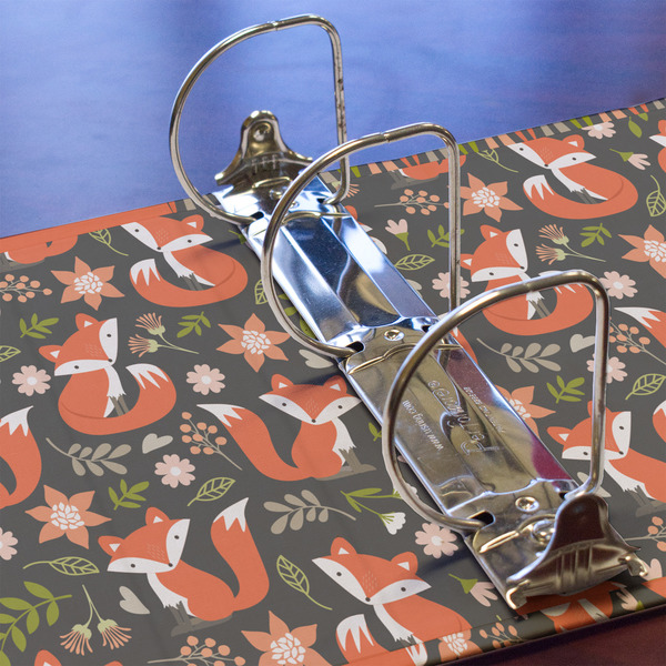 Fox Trail Floral 3 Ring Binders - Full Wrap - 3" - DETAIL
