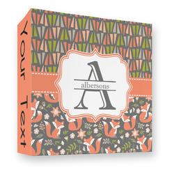 Fox Trail Floral 3 Ring Binder - Full Wrap - 3" (Personalized)