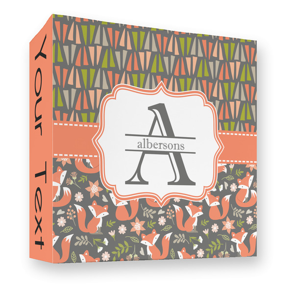 Custom Fox Trail Floral 3 Ring Binder - Full Wrap - 3" (Personalized)