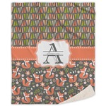 Fox Trail Floral Sherpa Throw Blanket (Personalized)