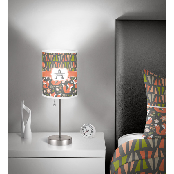 Fox Trail Floral 7 inch drum lamp shade - in room