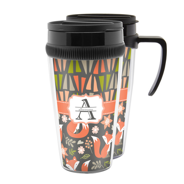 Custom Fox Trail Floral Acrylic Travel Mug (Personalized)