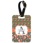Fox Trail Floral Metal Luggage Tag w/ Name and Initial