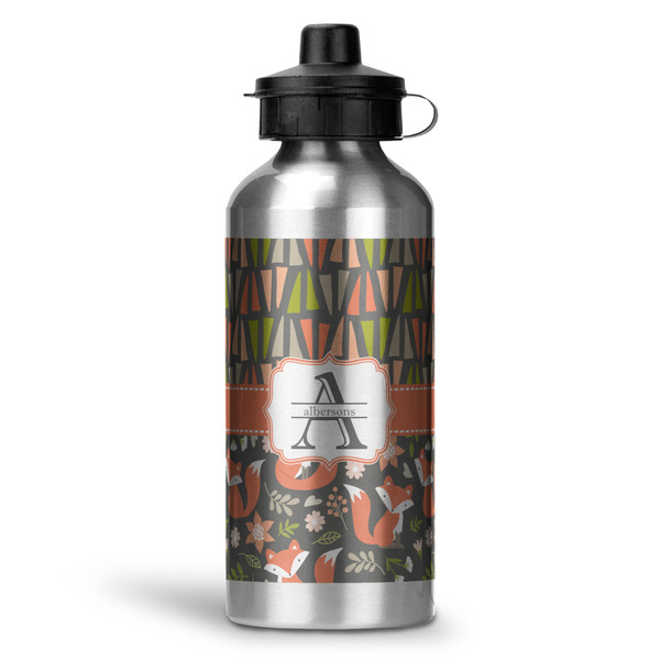 Custom Fox Trail Floral Water Bottle - Aluminum - 20 oz (Personalized)