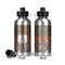 Fox Trail Floral Aluminum Water Bottle - Front and Back