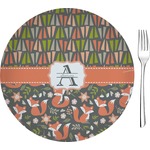 Fox Trail Floral Glass Appetizer / Dessert Plate 8" (Personalized)