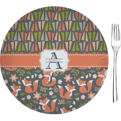 Fox Trail Floral 8" Glass Appetizer / Dessert Plates - Single or Set (Personalized)
