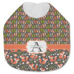 Fox Trail Floral Jersey Knit Baby Bib w/ Name and Initial