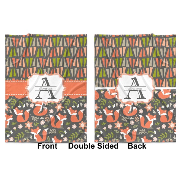 Fox Trail Floral Baby Blanket (Double Sided - Printed Front and Back)