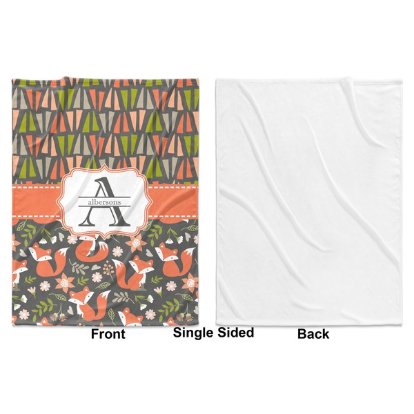 Fox Trail Floral Baby Blanket (Single Side - Printed Front, White Back)