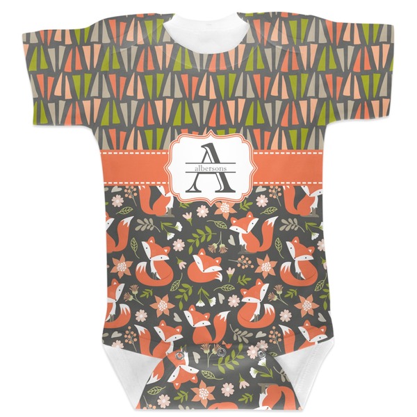 Custom Fox Trail Floral Baby Bodysuit 3-6 (Personalized)
