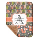 Fox Trail Floral Sherpa Baby Blanket - 30" x 40" w/ Name and Initial
