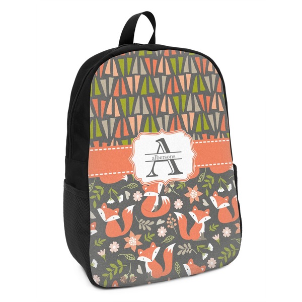 Custom Fox Trail Floral Kids Backpack (Personalized)