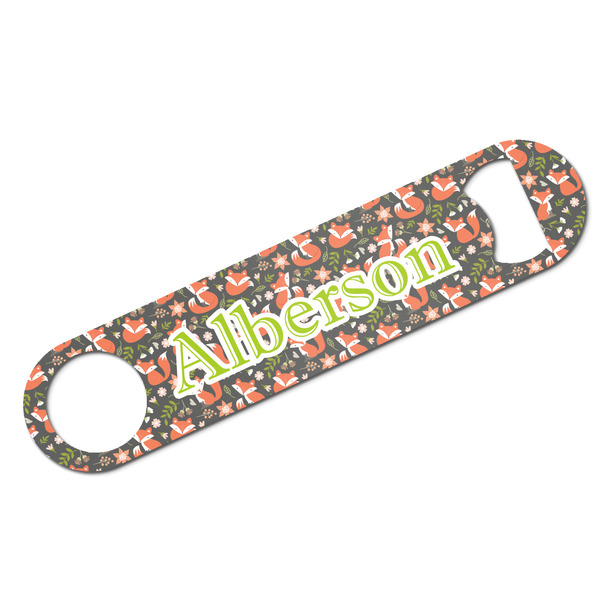Custom Fox Trail Floral Bar Bottle Opener w/ Name and Initial
