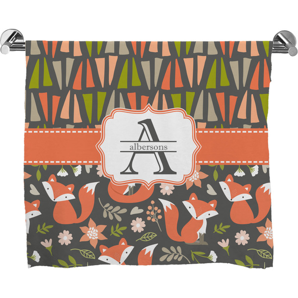 Custom Fox Trail Floral Bath Towel (Personalized)
